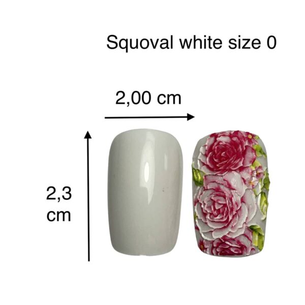 tip squoval bianco size 0