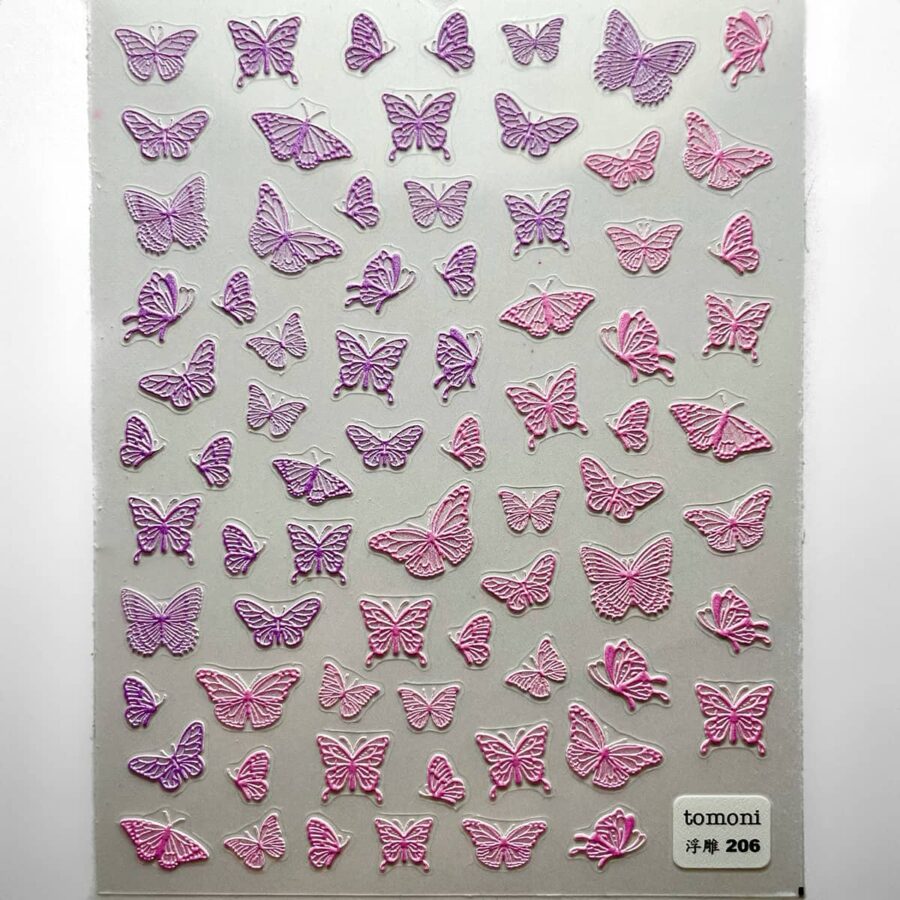 stickers farfalle 5D rosa