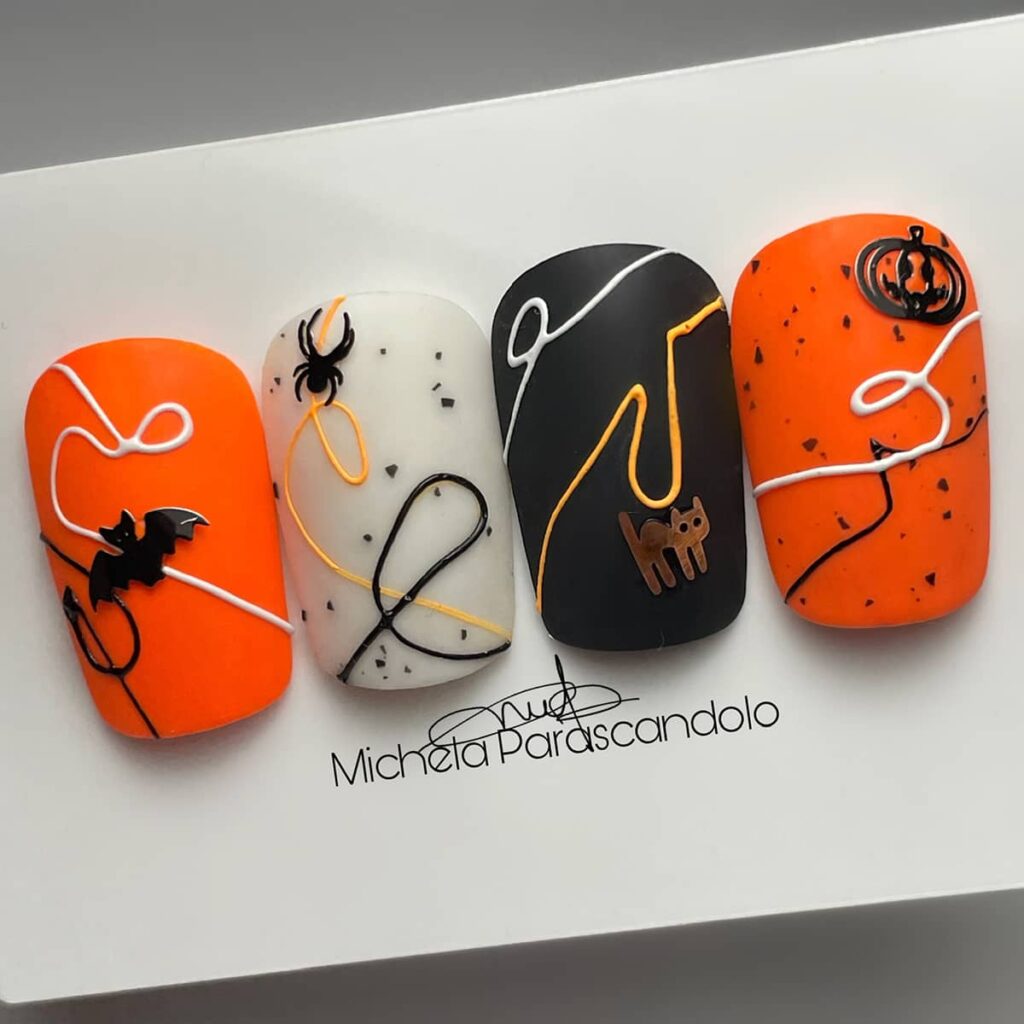 unghie halloween nail art idee