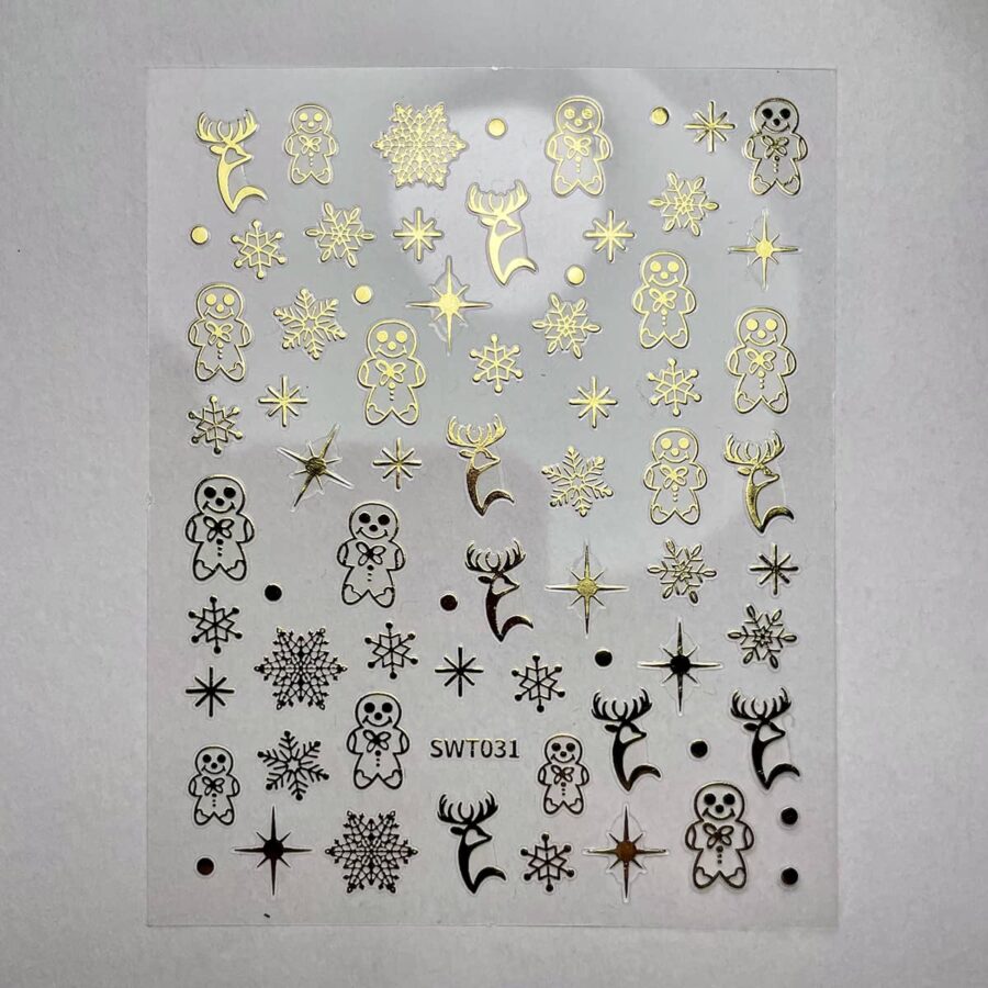 stickers natalizi gold christmas unghie