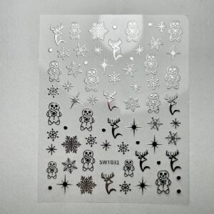 stickers natalizi silver christmas unghie