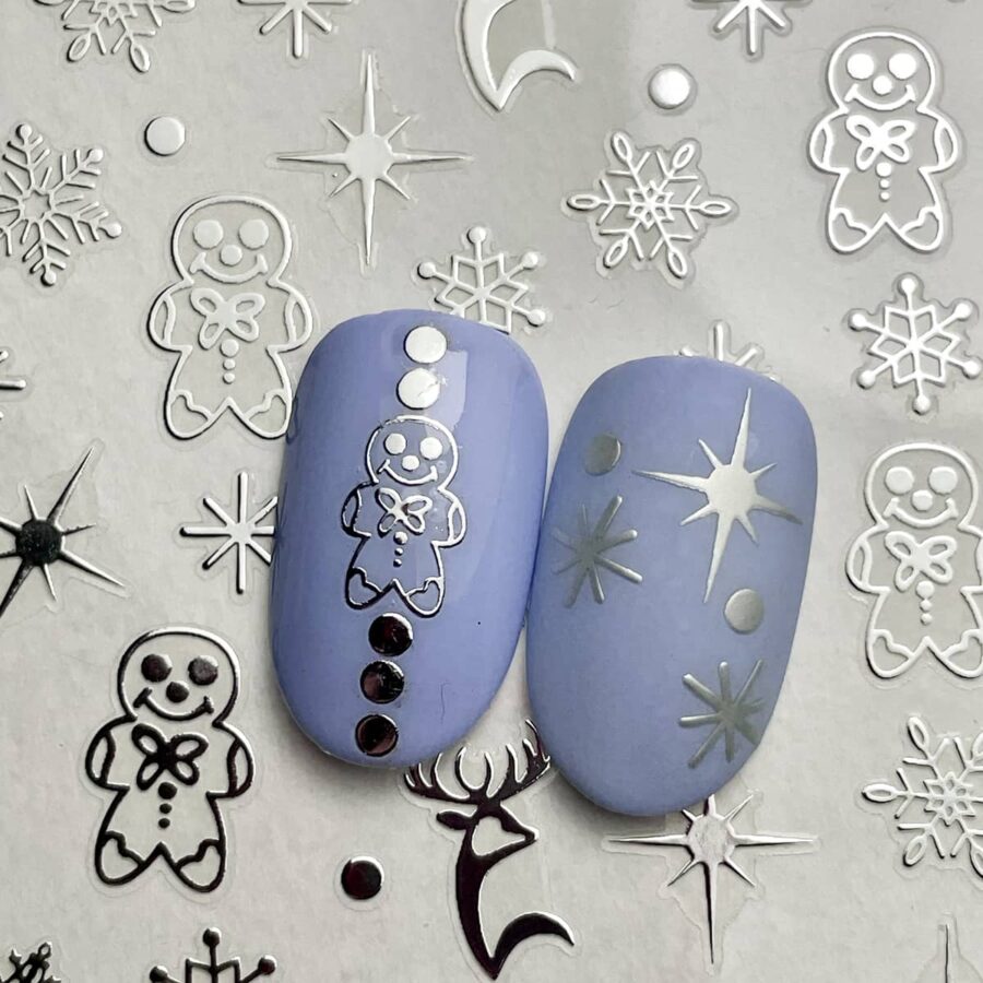 stickers natalizi silver christmas unghie