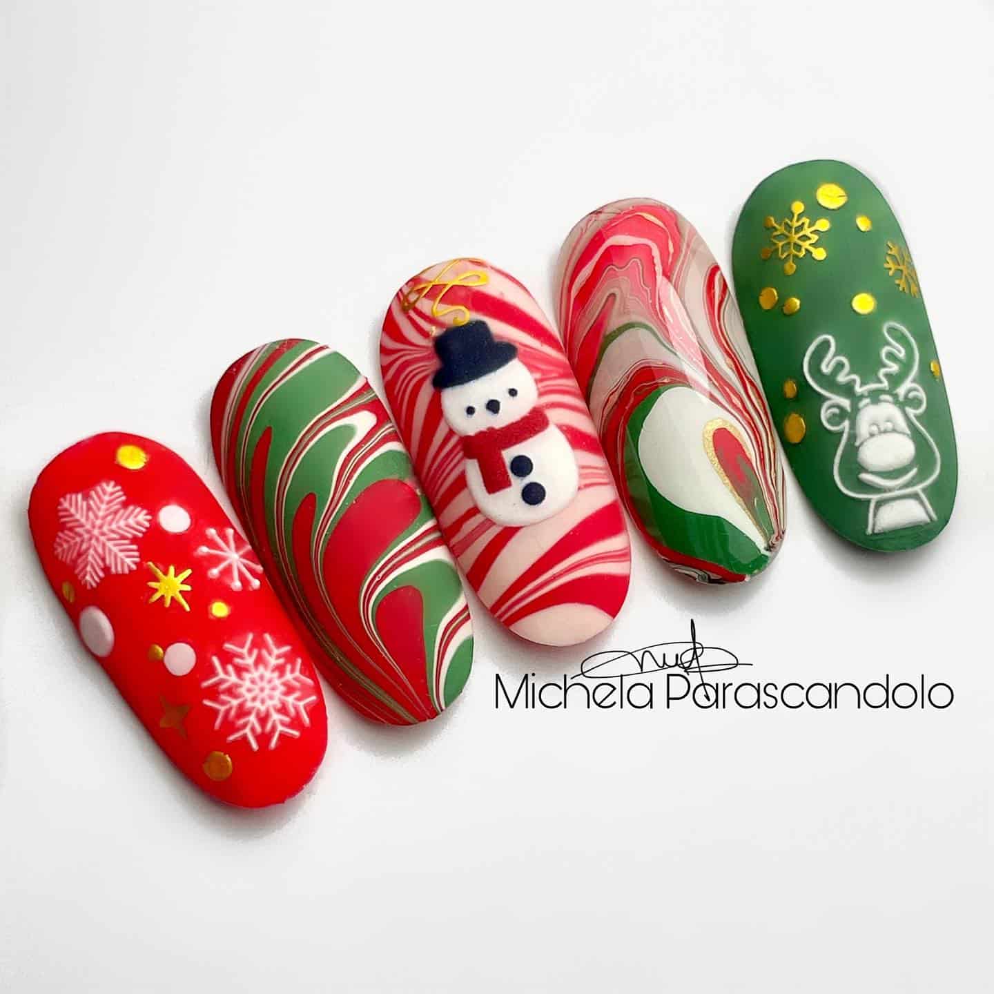 watermarble natale unghie