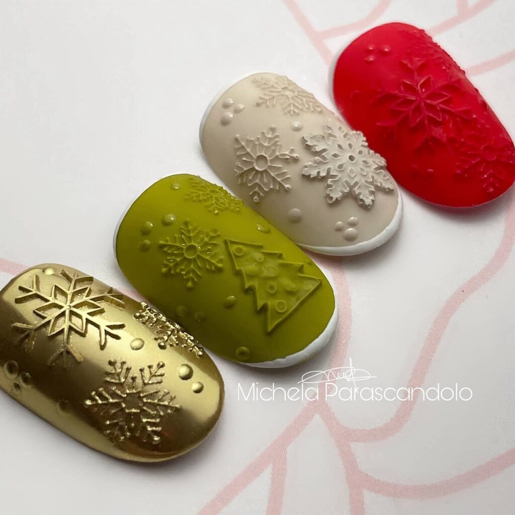 nail art embossing 3d natalizia