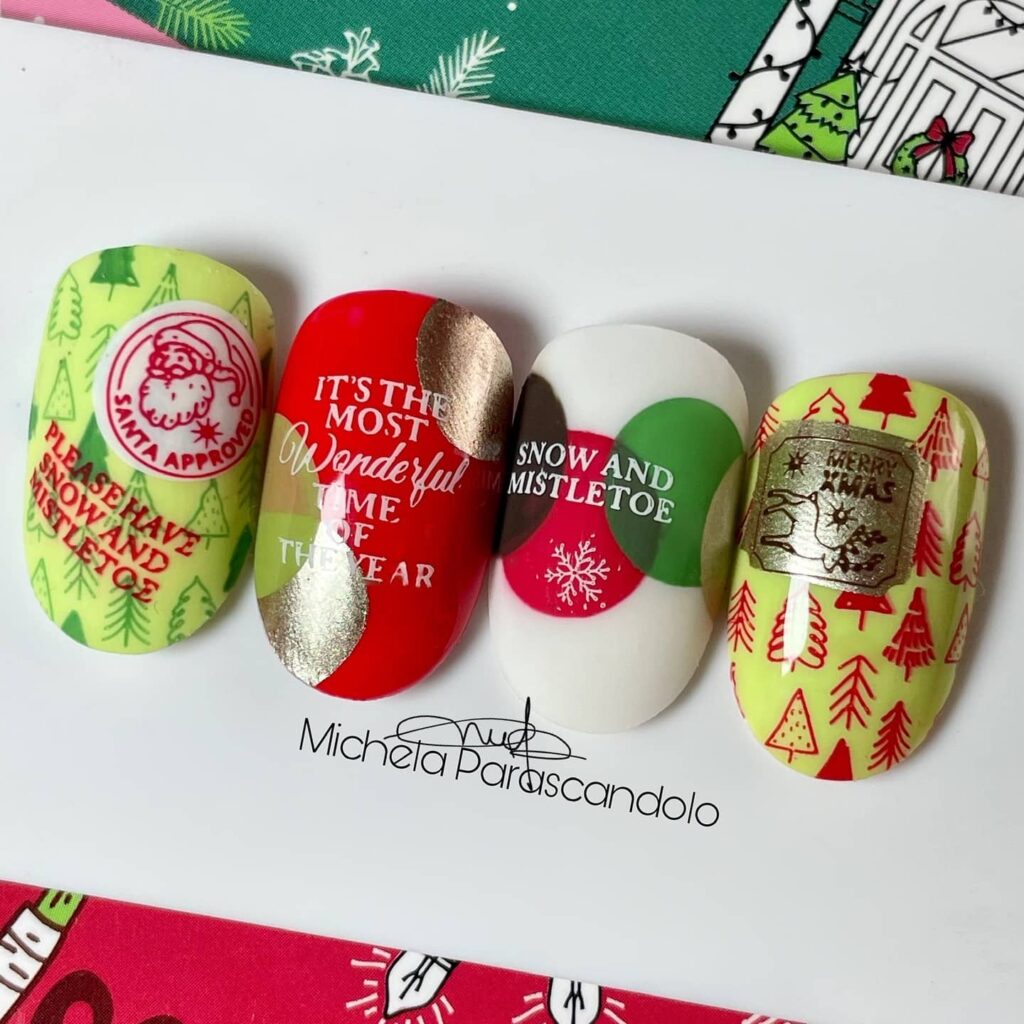 nail art stamping natalizia