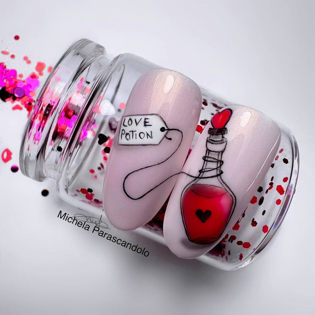 unghie san valentino nail art