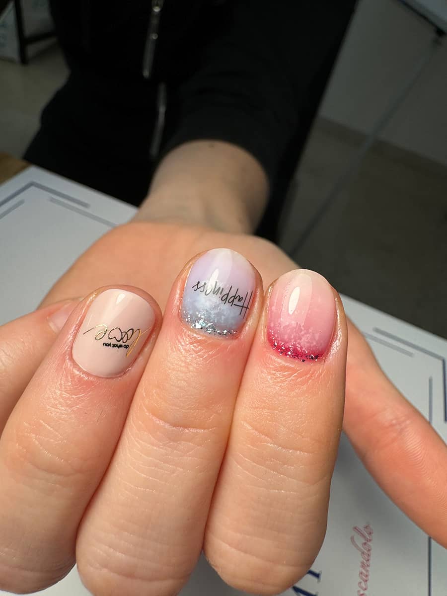 student work dry manicure