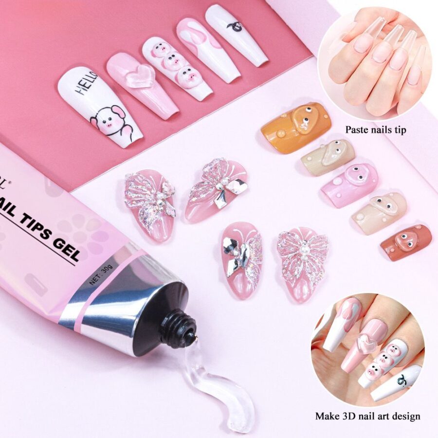 solid nail tip gel glue