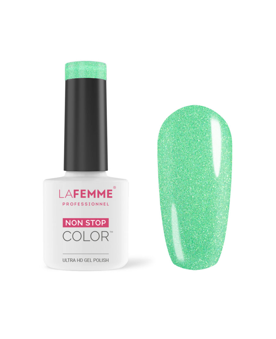 smalto semipermanente verde chiaro con glitter h392