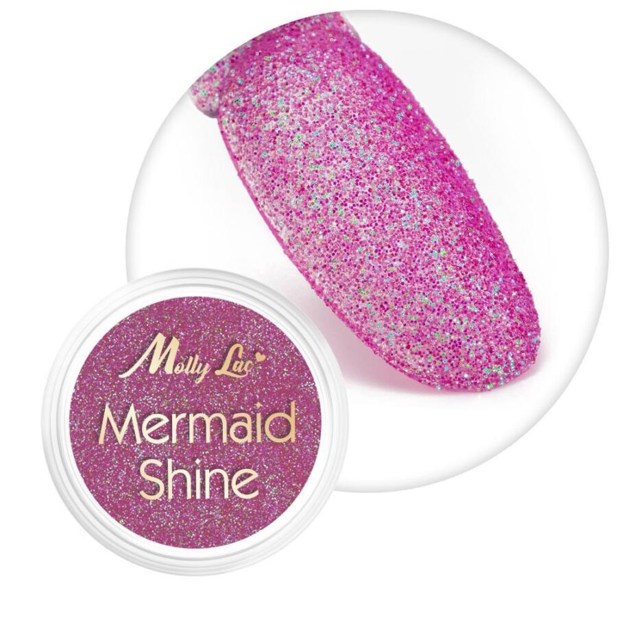 glitter sirena unghie magenta
