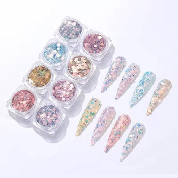 mix set 8 glitter paillettes
