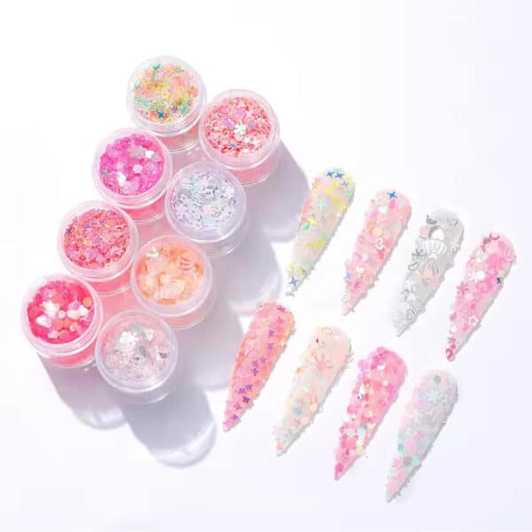 mix set 8 glitter paillettes