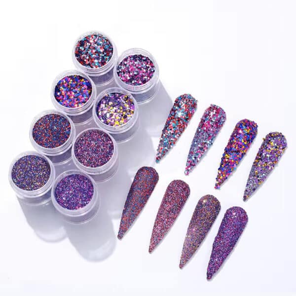 mix set 8 glitter paillettes