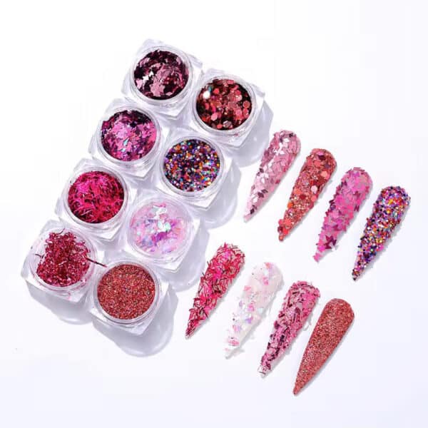 mix set 8 glitter paillettes