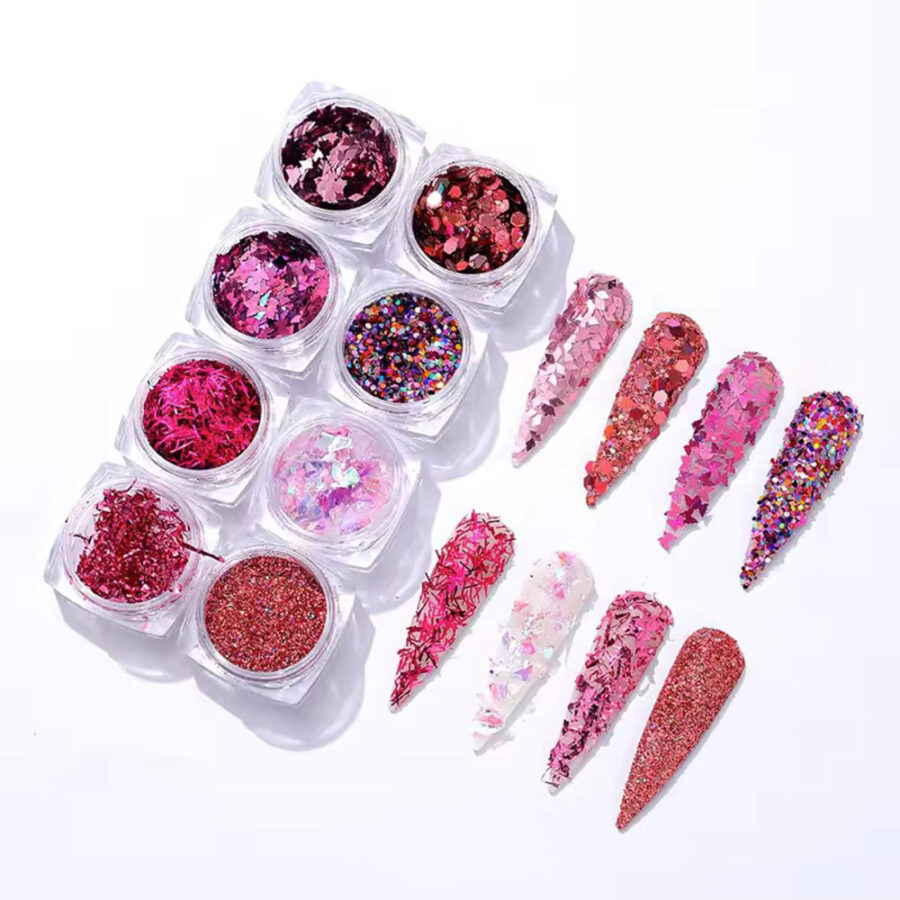 mix set 8 glitter paillettes
