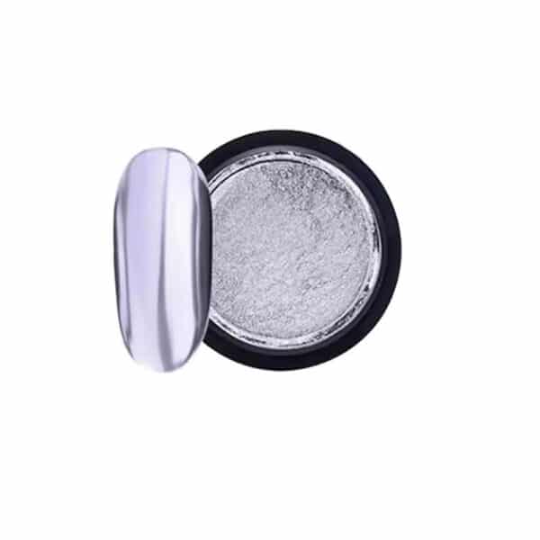 polvere cromata specchio argento unghie