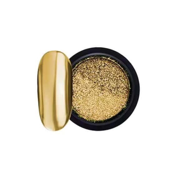polvere cromata specchio oro unghie