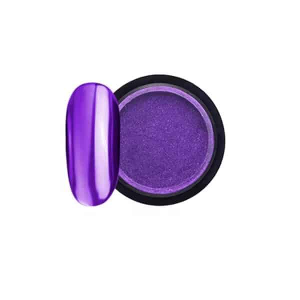 polvere cromata specchio viola unghie
