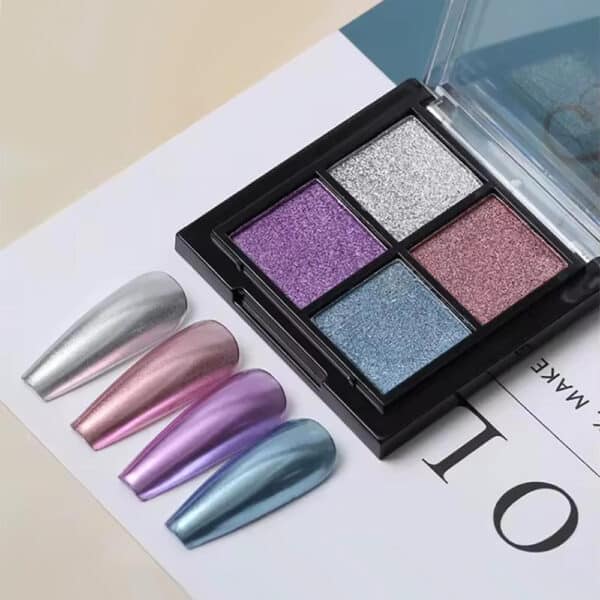 set 4 polveri cromate unghie