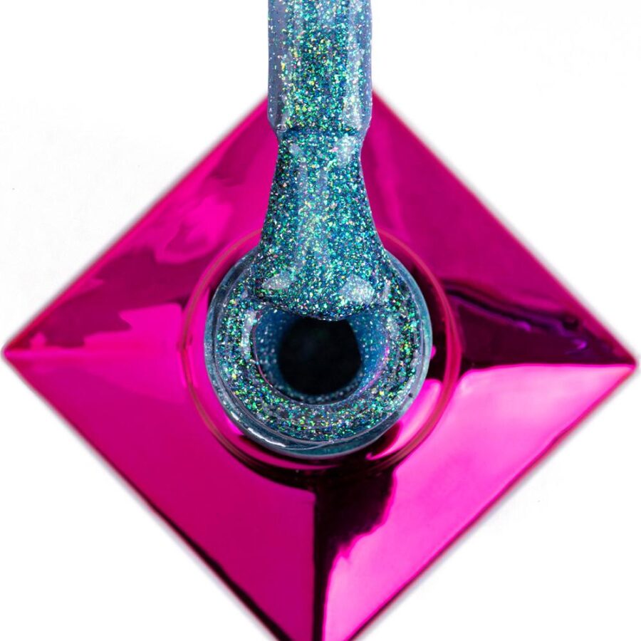 smalto semipermanente azzurro glitter olografici
