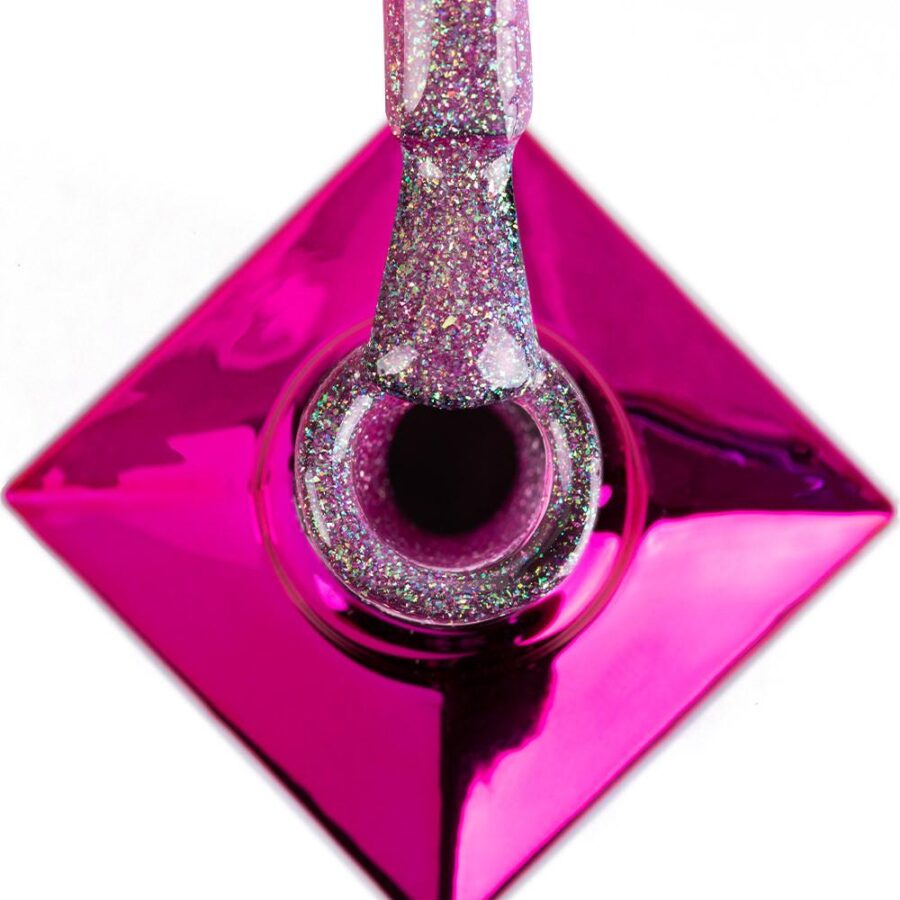 smalto semipermanente rosa glitter olografici