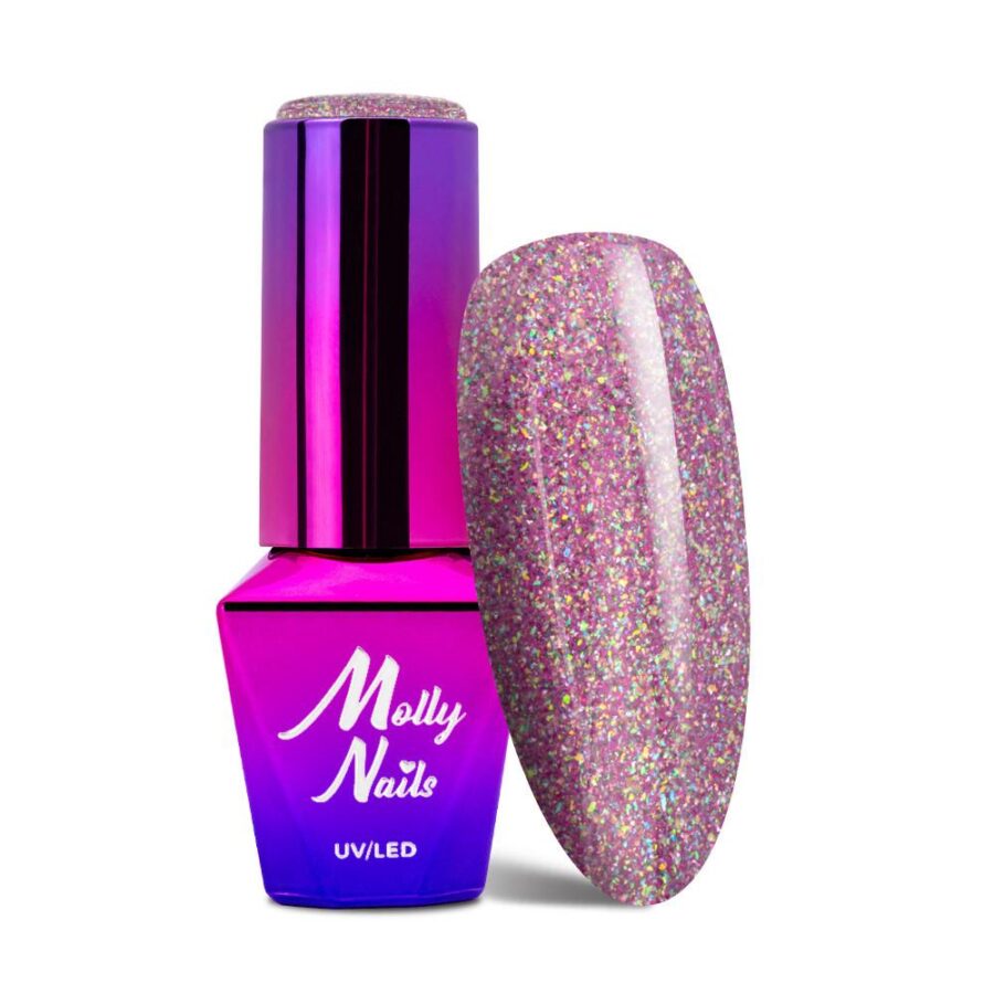 smalto semipermanente rosa glitter olografici