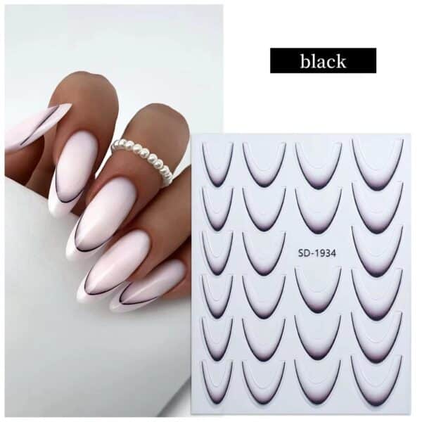 stickers smile line per french manicure nera
