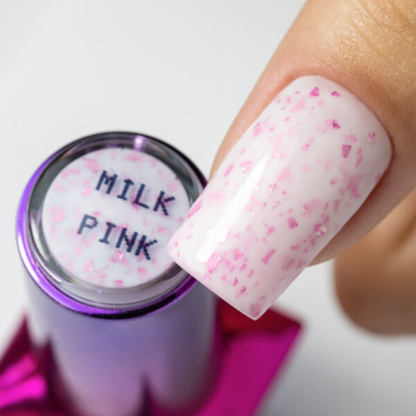 Base rubber Bianco latte flakes rosa 10g