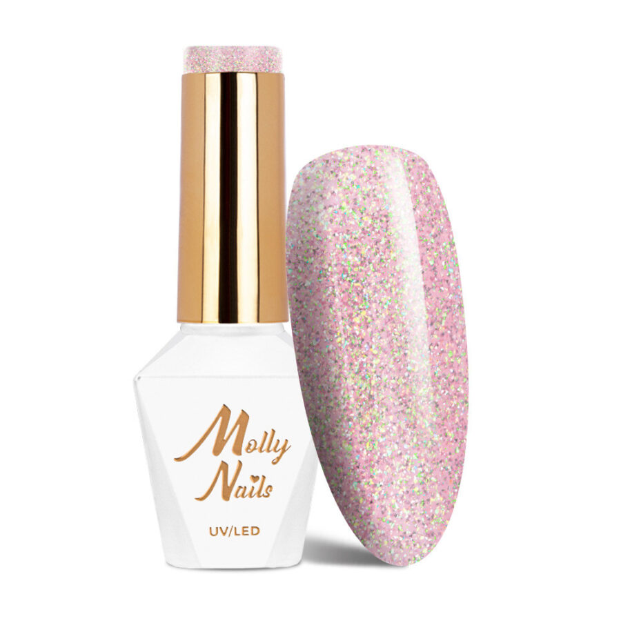 smalto semipermanente rosa chiaro glitter 680