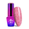 smalto semipermanente rosa con flakes