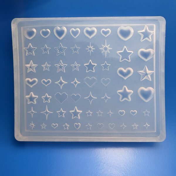 stampo silicone unghie nail art stelle cuori
