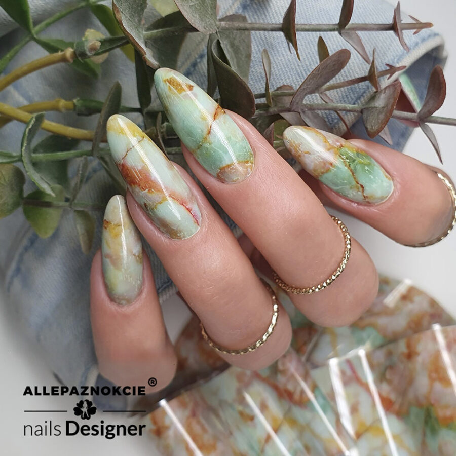 Foil marble green brown