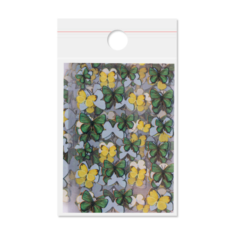 Foil unghie farfalle verdi gialle