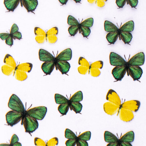 Foil unghie farfalle verdi gialle