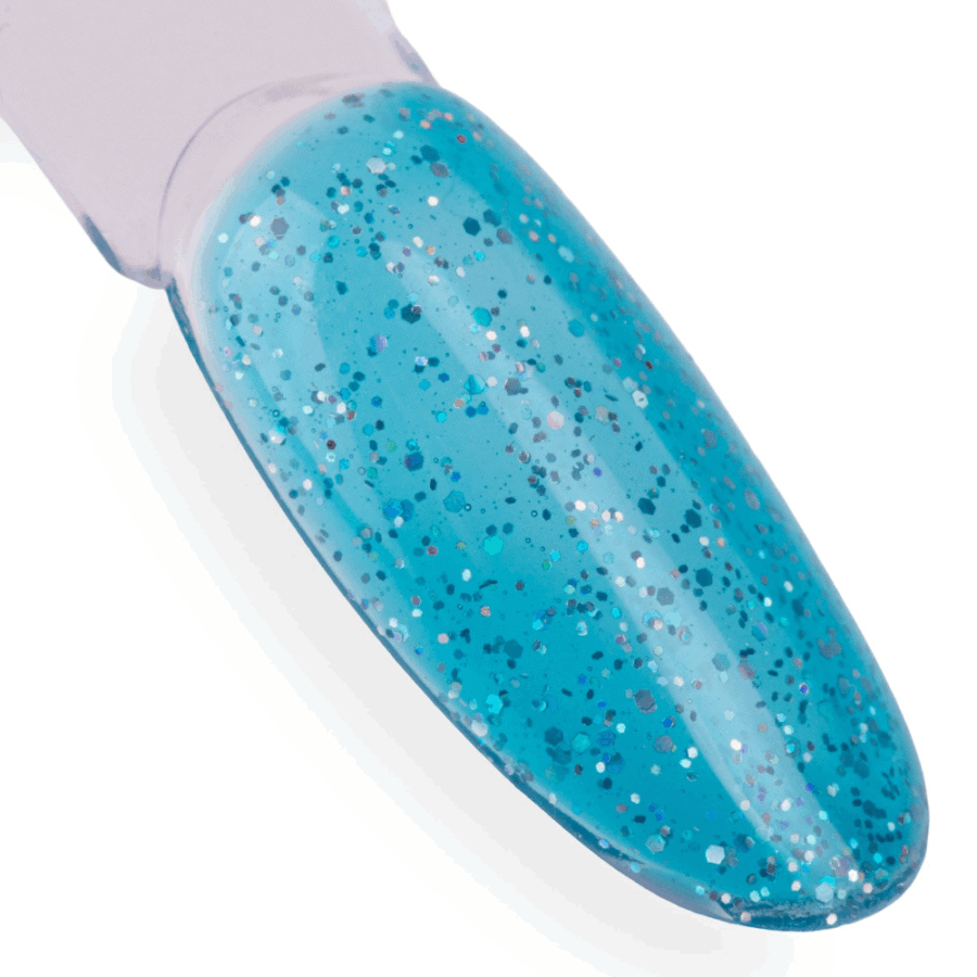 smalto semiperamente azzurro semitrasparente con glitter