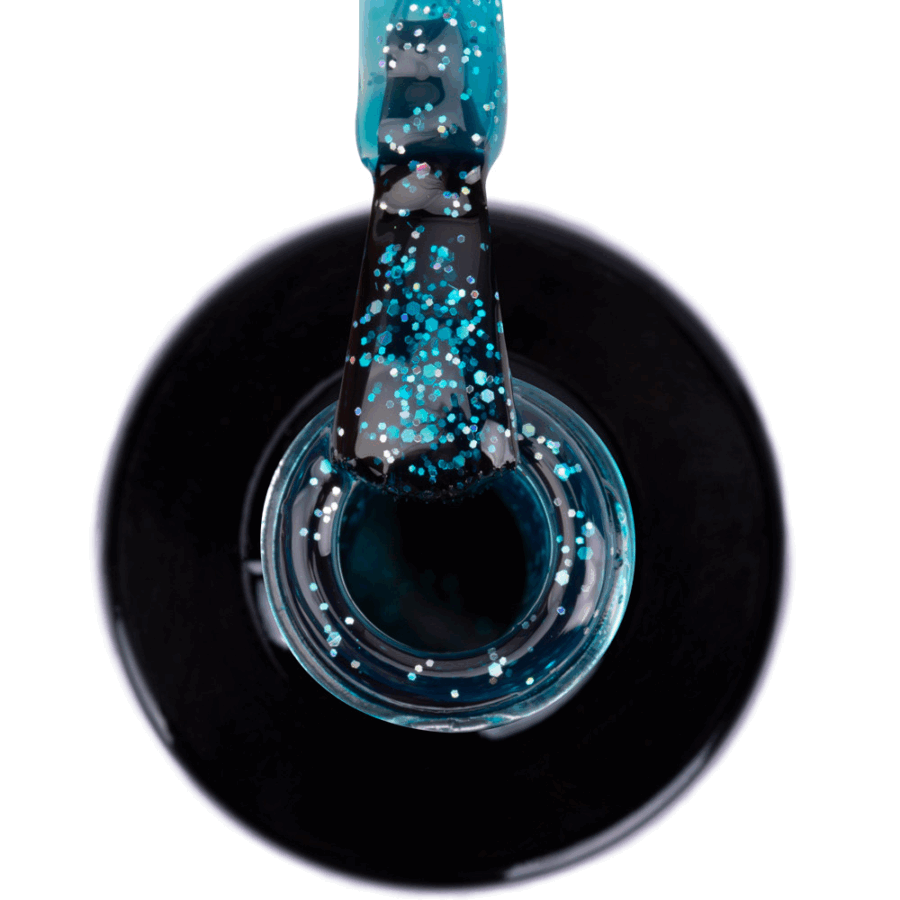 smalto semiperamente azzurro semitrasparente con glitter