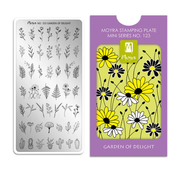 Mini Piastra Stamping Unghie Moyra 123 Cactus Fiori Foglie