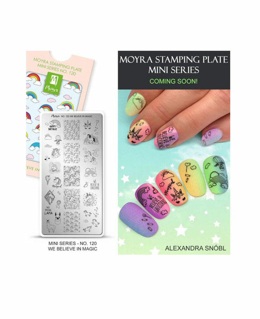 mini piastra stamping unghie unicorno 120