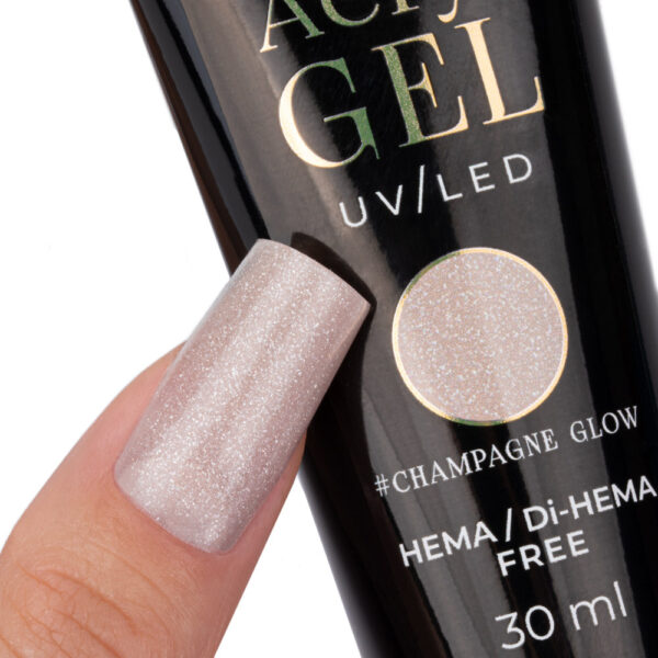 acrygel unghie beige glitterato