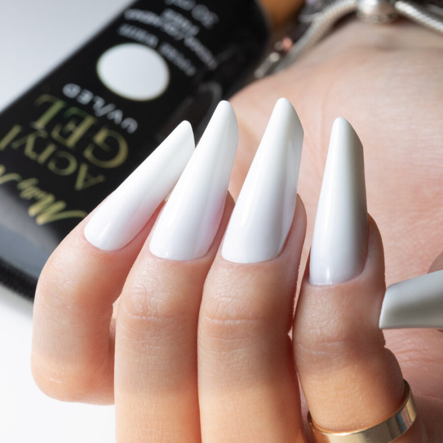 acrygel unghie pure white bianco