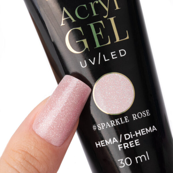 acrygel unghie rosa antico glitterato
