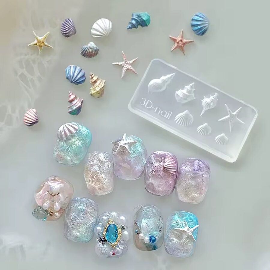 stampo unghie nail art conchiglie