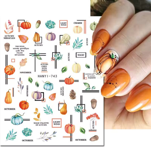 stickers autunno nail art