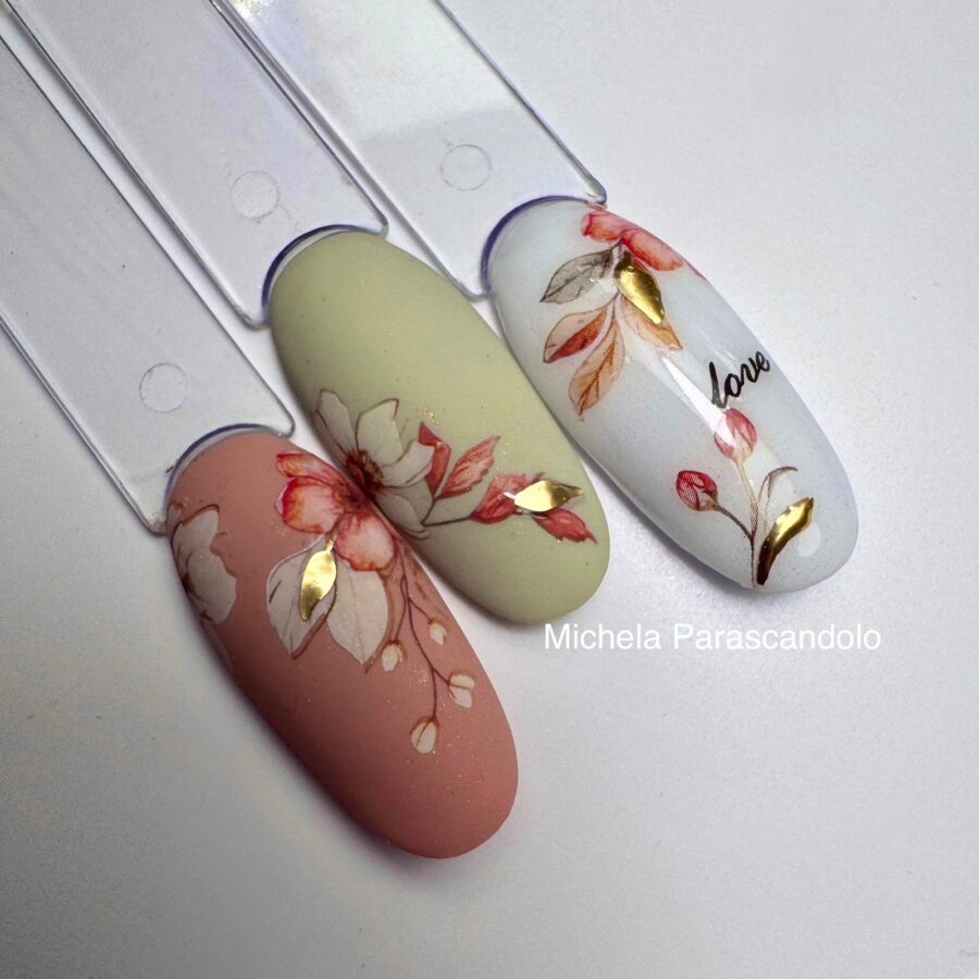 stickers floreali autunno nail art