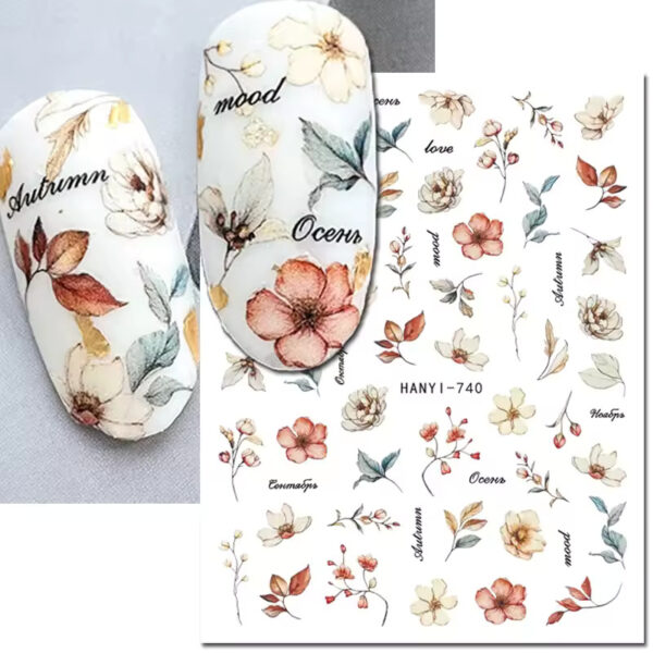 stickers floreali autunno nail art