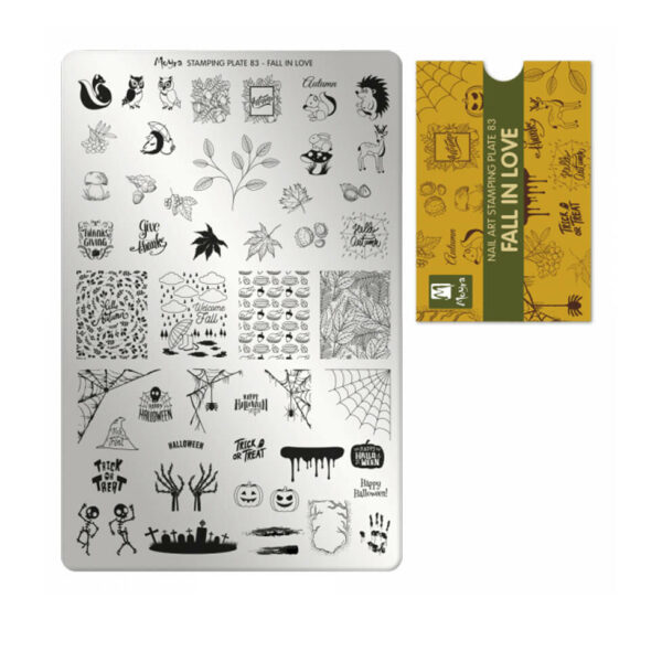 Moyra stamping plate 83 Fall in love nail art