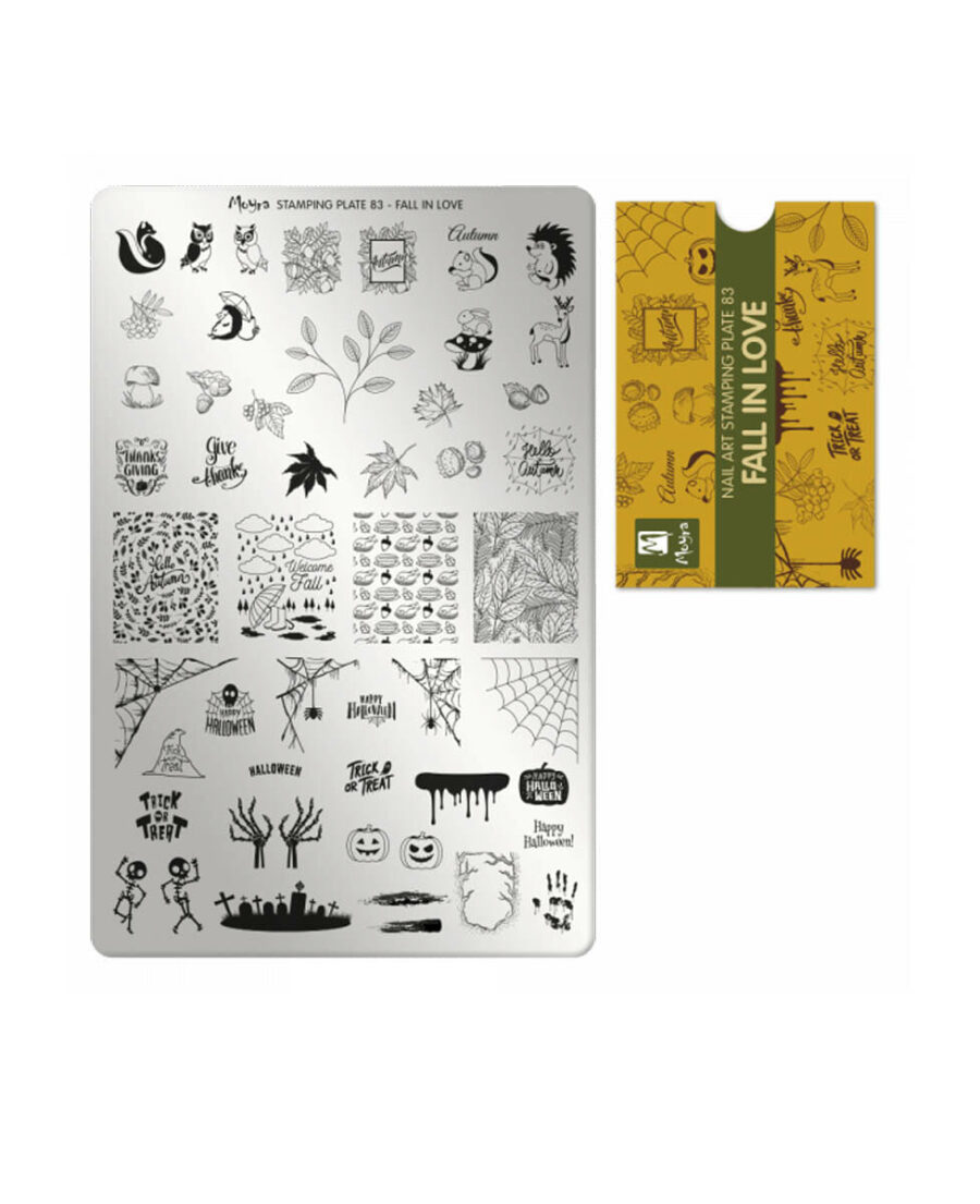 Moyra stamping plate 83 Fall in love nail art