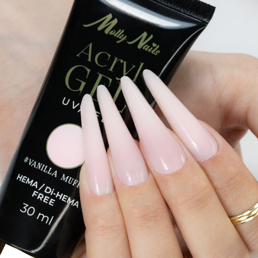 acrygel rosa chiaro unghie