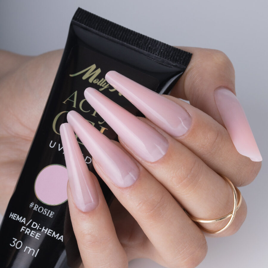 acrygel unghie rosa caldo rosie