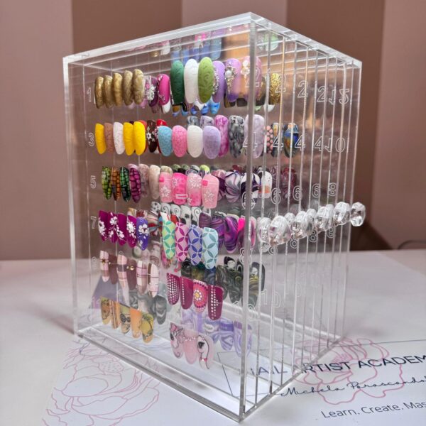box espositore nail art a cassetti
